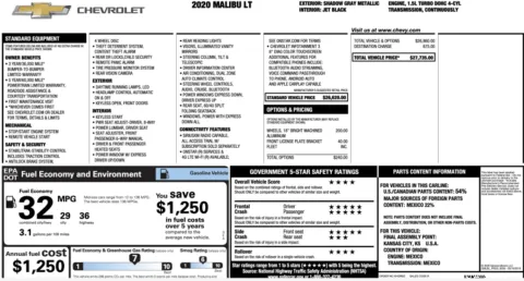 Photos of 2020 Chevrolet Malibu LT for sale in Alvin, TX at Auto Boutique Texas