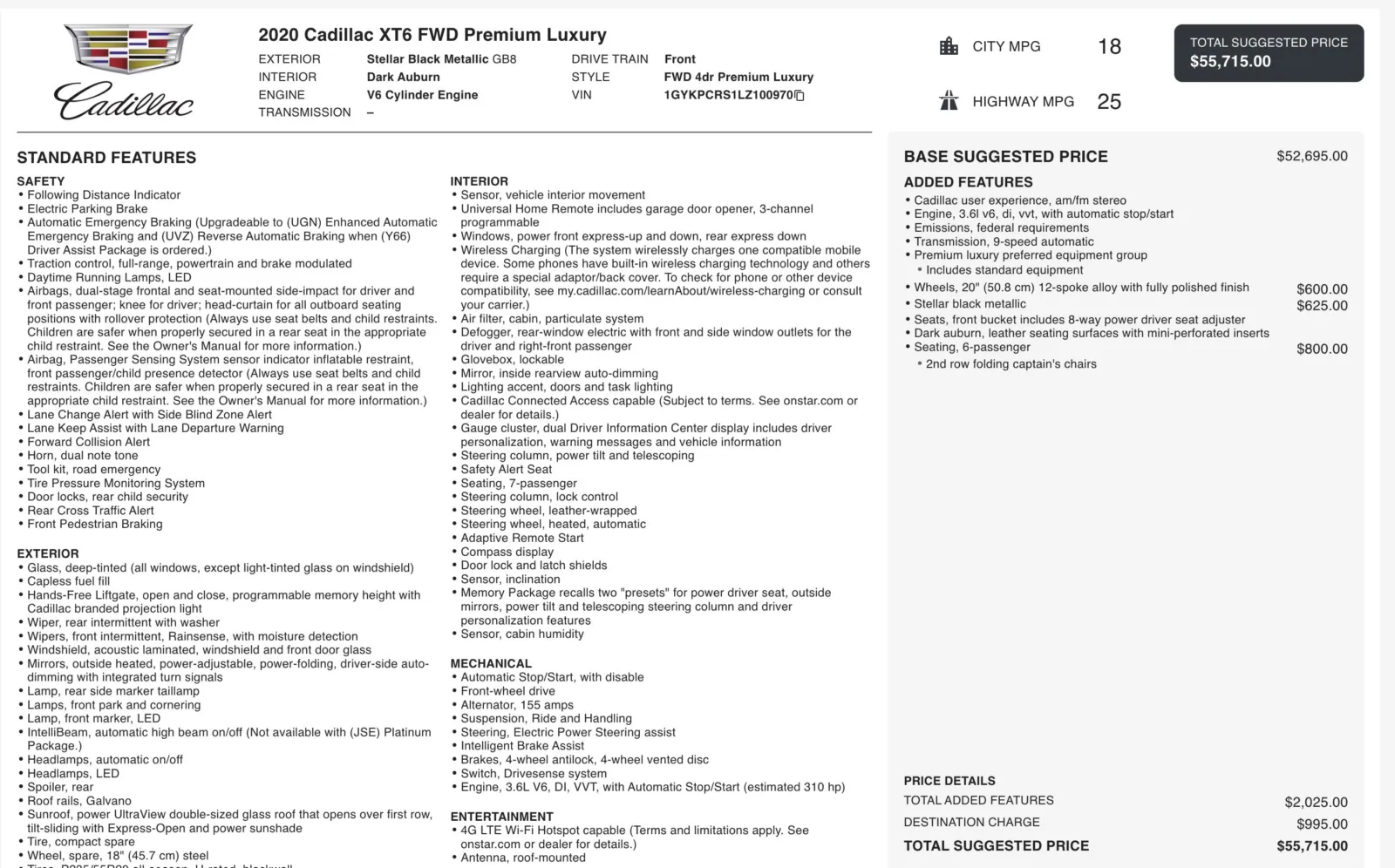 2020 Cadillac XT6 FWD Premium Luxury for sale in Alvin, TX