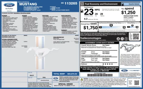 Photos of 2021 Ford Mustang EcoBoost Premium for sale in Alvin, TX at Auto Boutique Texas