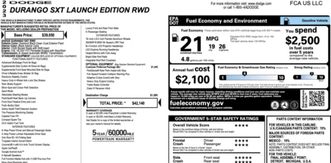 Black 2023 Dodge Durango SXT Launch Edition for sale in Alvin, TX