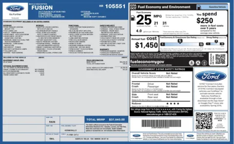 Photos of 2017 Ford Fusion Platinum for sale in Alvin, TX at Auto Boutique Texas