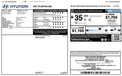 Photos of 2021 Hyundai Elantra SEL for sale in Alvin, TX at Auto Boutique Texas