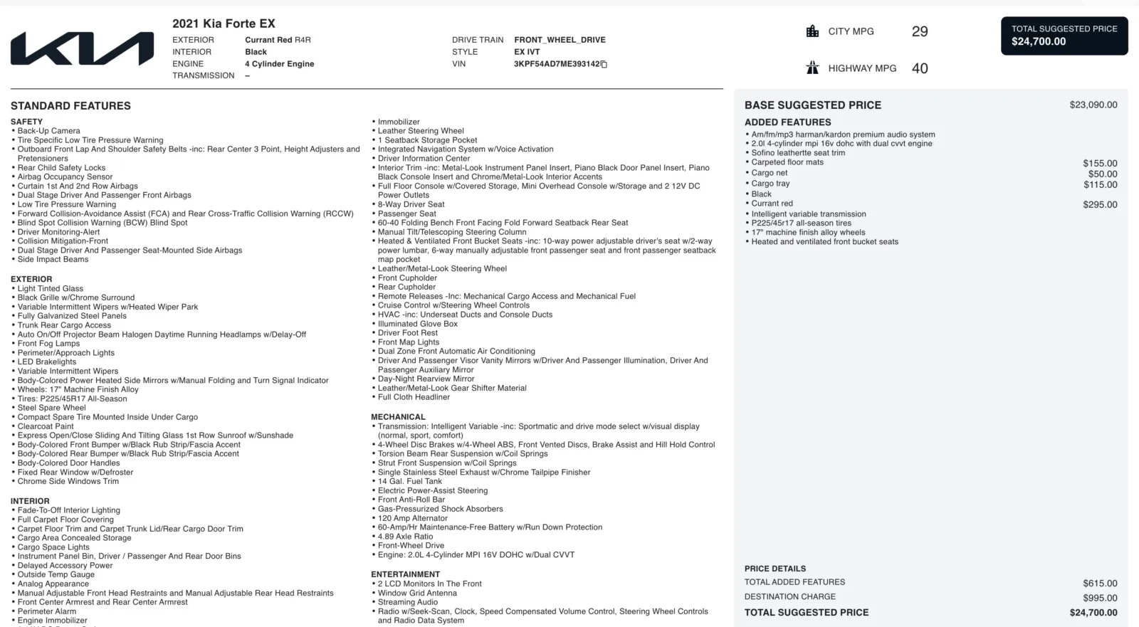 2021 Kia Forte EX for sale in Alvin, TX