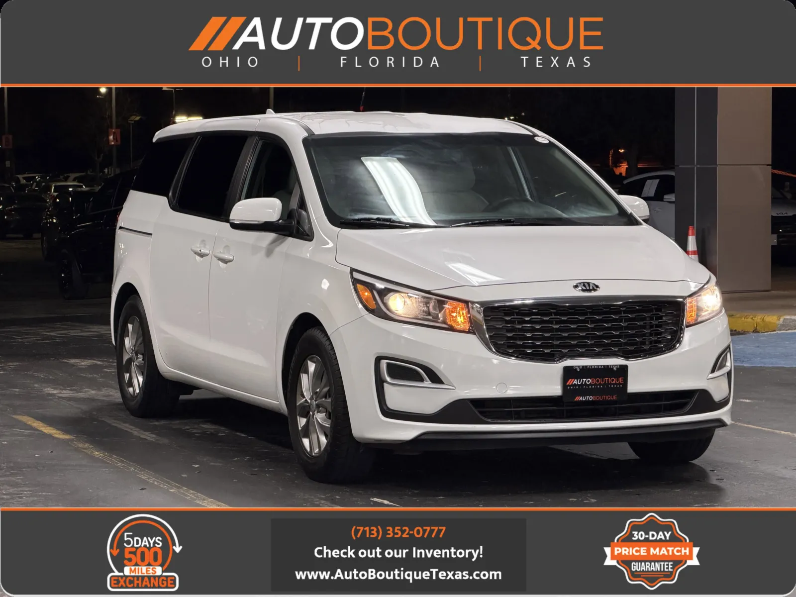 White 2021 Kia Sedona LX for sale in Alvin, TX