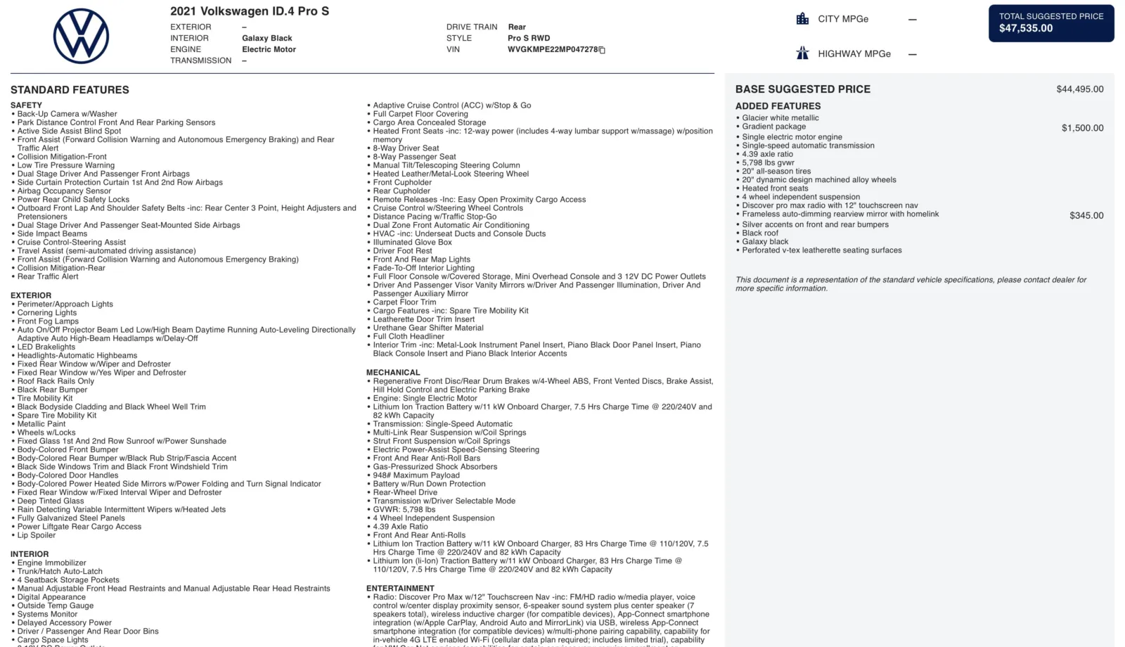 2021 Volkswagen ID.4 PRO S