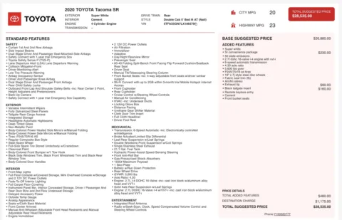 Photos of 2020 Toyota Tacoma SR for sale in Alvin, TX at Auto Boutique Texas