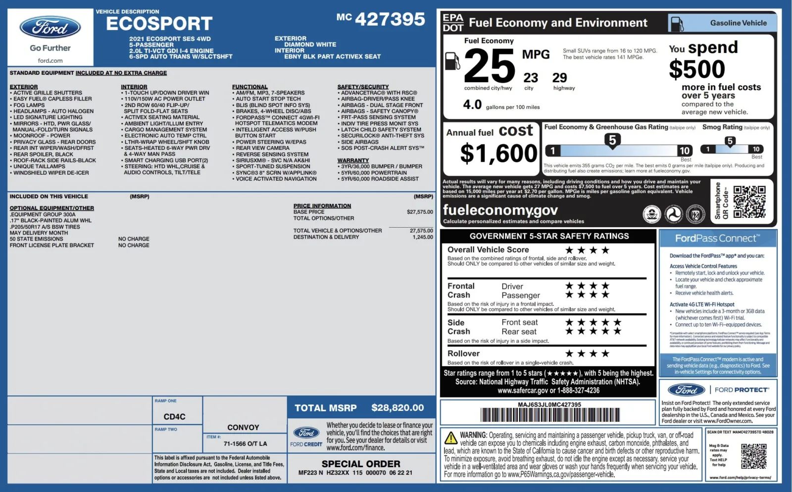 2021 Ford EcoSport SES for sale in Alvin, TX