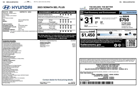 Photos of 2023 Hyundai Sonata SEL Plus for sale in Alvin, TX at Auto Boutique Texas