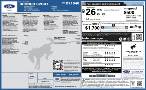 Photos of 2023 Ford Bronco Sport Big Bend for sale in Alvin, TX at Auto Boutique Texas