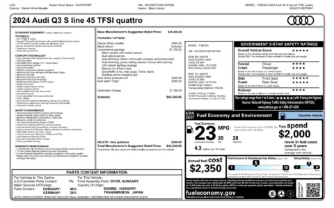 Photos of 2024 Audi Q3 S line Premium for sale in Alvin, TX at Auto Boutique Texas