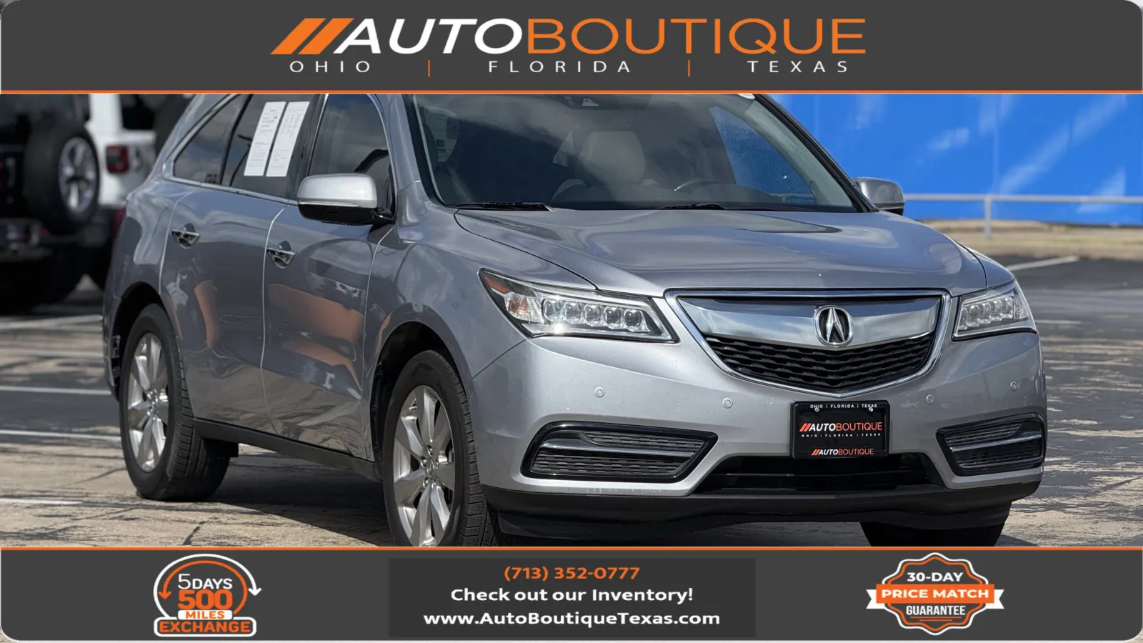 Silver 2016 Acura MDX w Advance for sale in Alvin, TX