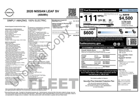Photos of 2020 Nissan LEAF SV for sale in Alvin, TX at Auto Boutique Texas