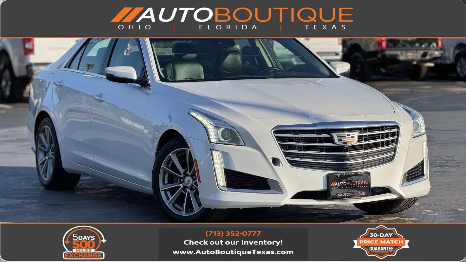 White 2019 Cadillac CTS Sedan Luxury RWD for sale in Alvin, TX