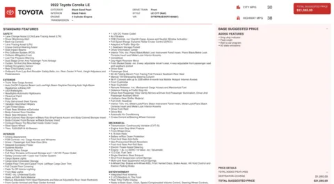 Photos of 2022 Toyota Corolla LE for sale in Alvin, TX at Auto Boutique Texas