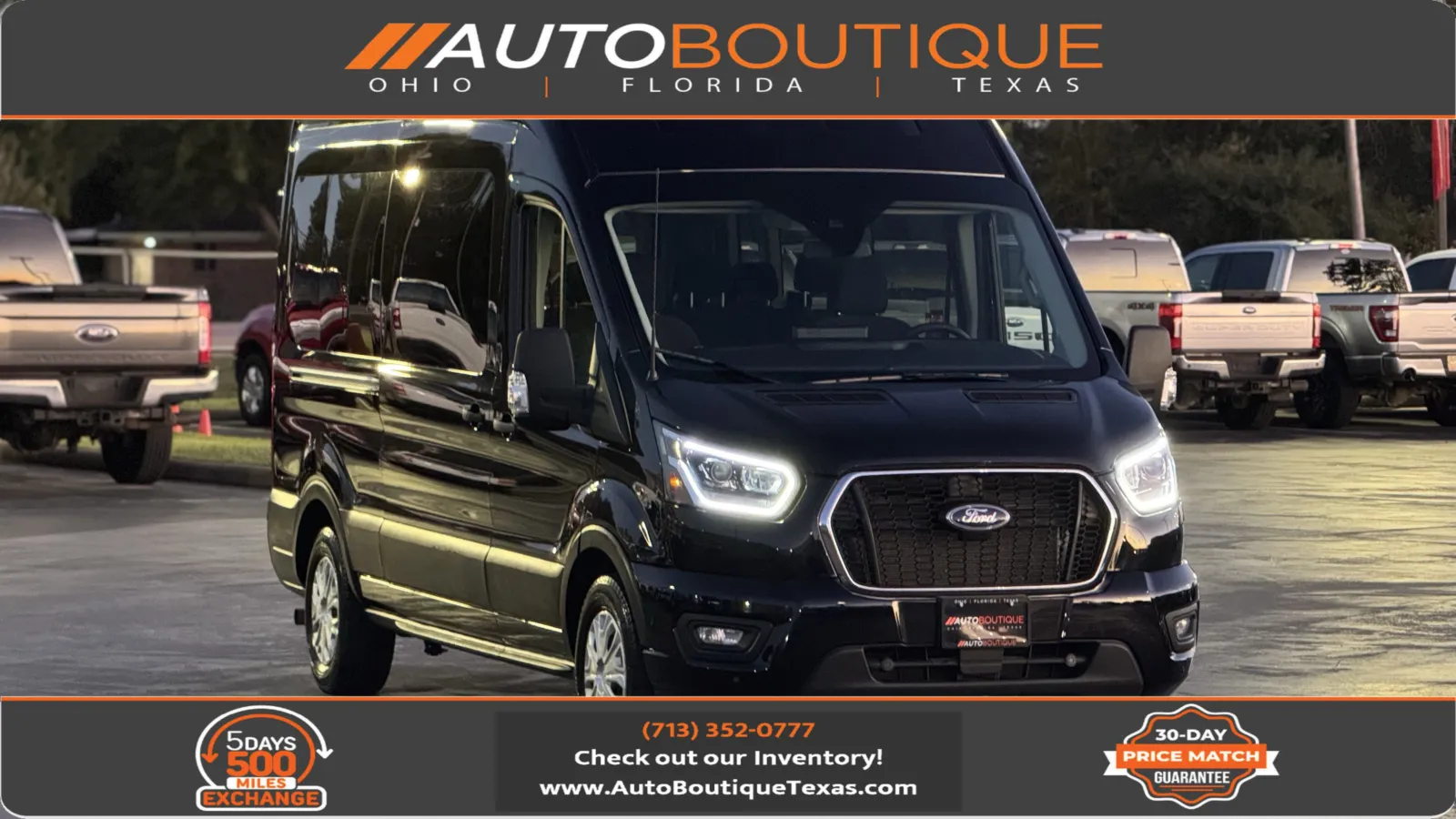Black 2023 Ford Transit Passenger Wagon XLT for sale in Alvin, TX