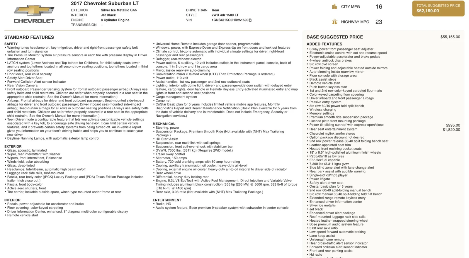 2017 Chevrolet Suburban LT for sale in Alvin, TX