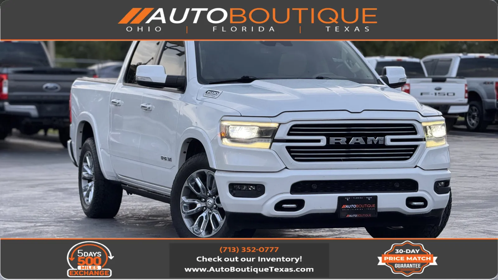 White 2021 Ram 1500 Laramie for sale in Alvin, TX