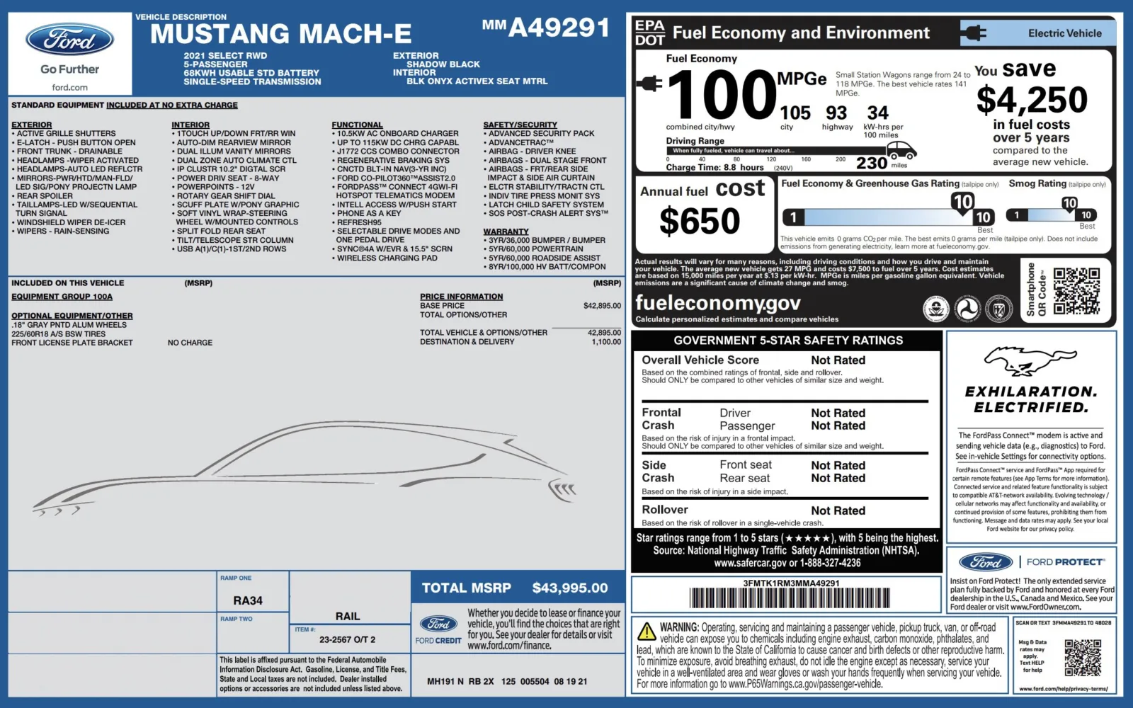 2021 Ford Mustang Mach-E Select RWD