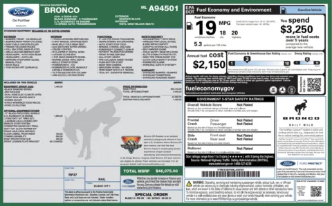 Photos of 2021 Ford Bronco Black Diamond for sale in Alvin, TX at Auto Boutique Texas