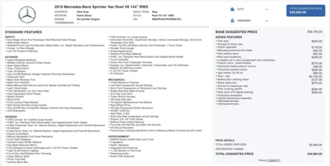 Photos of 2019 Mercedes-Benz Sprinter Cargo Van 2500 for sale in Alvin, TX at Auto Boutique Texas