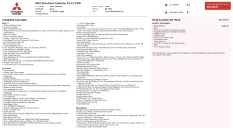 Photos of 2022 Mitsubishi Outlander ES for sale in Alvin, TX at Auto Boutique Texas