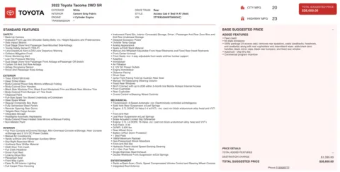 Photos of 2022 Toyota Tacoma SR for sale in Alvin, TX at Auto Boutique Texas