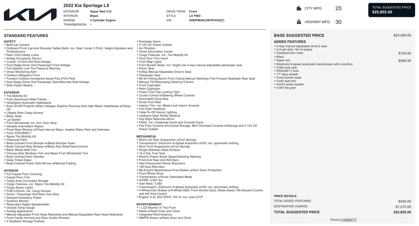 2022 Kia Sportage LX for sale in Alvin, TX