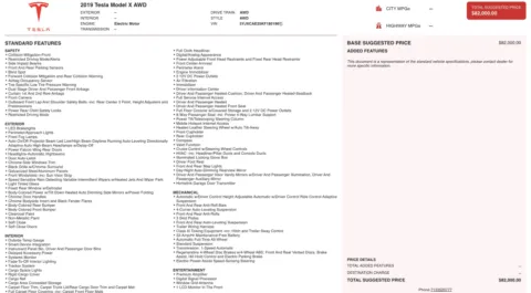 Photos of 2019 Tesla Model X 75D for sale in Alvin, TX at Auto Boutique Texas