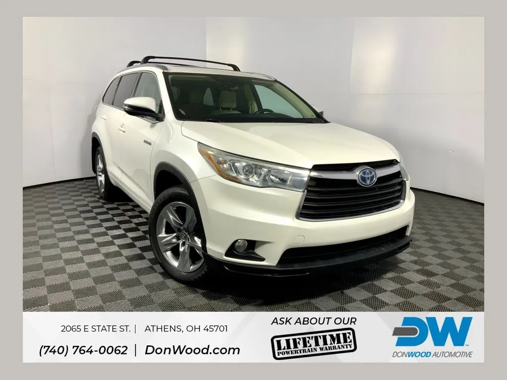 White 2016 Toyota Highlander Hybrid Limited Platinum for sale in Athens, OH