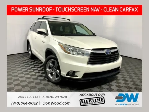 White 2016 Toyota Highlander Hybrid Limited Platinum for sale in Athens, OH