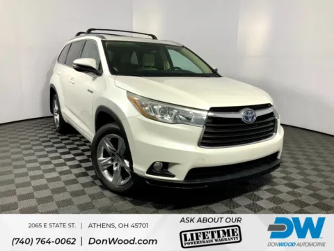 White 2016 Toyota Highlander Hybrid Limited Platinum for sale in Athens, OH
