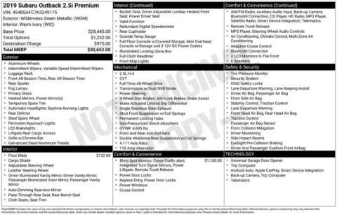 Photos of 2019 Subaru Outback 2.5i Premium for sale in Athens, OH at Don Wood Ford Lincoln