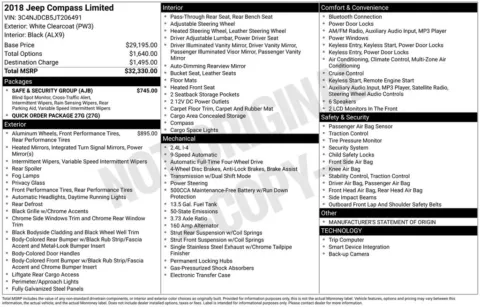 Photos of 2018 Jeep Compass Limited for sale in Athens, OH at Don Wood Ford Lincoln