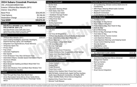 Photos of 2024 Subaru Crosstrek Premium for sale in Athens, OH at Don Wood Ford Lincoln