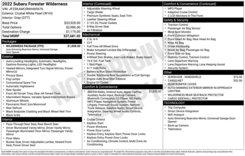 Photos of 2022 Subaru Forester Wilderness for sale in Athens, OH at Don Wood Ford Lincoln