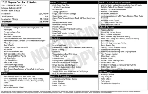 Another view of 2023 Toyota Corolla LE for sale in Athens, OH at Don Wood Ford Lincoln