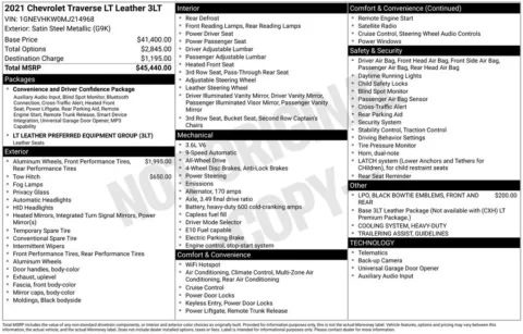 Another view of 2021 Chevrolet Traverse LT Leather for sale in Athens, OH at Don Wood Ford Lincoln