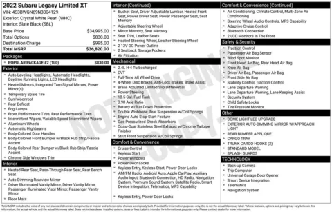 More photos of 2022 Subaru Legacy Limited XT at Don Wood Ford Lincoln, OH