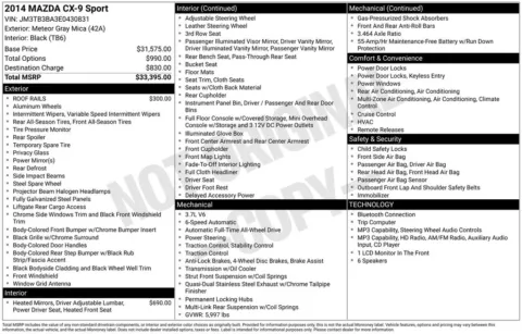 More photos of 2014 Mazda CX-9 Sport at Don Wood Ford Lincoln, OH