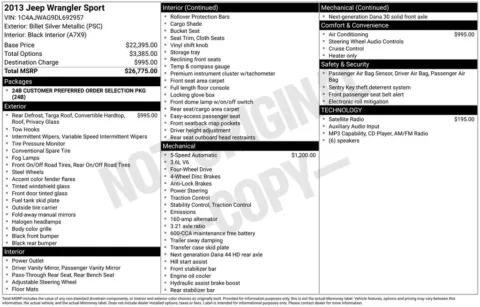Photos of 2013 Jeep Wrangler Sport for sale in Athens, OH at Don Wood Ford Lincoln