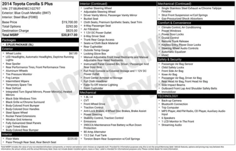 Photos of 2014 Toyota Corolla S Plus for sale in Athens, OH at Don Wood Ford Lincoln