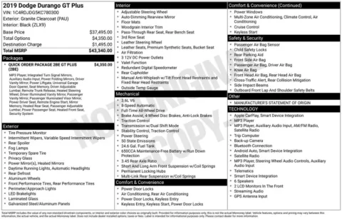 Photos of 2019 Dodge Durango GT Plus for sale in Athens, OH at Don Wood Ford Lincoln