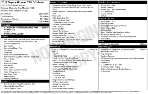 Photos of 2019 Toyota 4Runner TRD Off-Road for sale in Athens, OH at Don Wood Ford Lincoln
