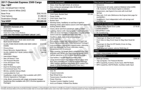 Photos of 2017 Chevrolet Express 2500 Work Van for sale in Athens, OH at Don Wood Ford Lincoln