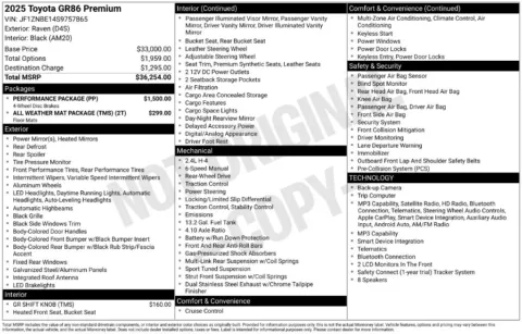 Photos of 2025 Toyota GR86 Premium for sale in Athens, OH at Don Wood Ford Lincoln