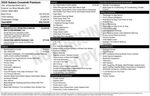 Photos of 2025 Subaru Crosstrek Premium for sale in Athens, OH at Don Wood Ford Lincoln