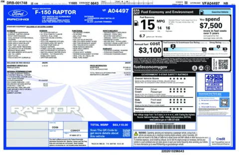 Photos of 2027 Ford F-150 Raptor for sale in Athens, OH at Don Wood Ford Lincoln