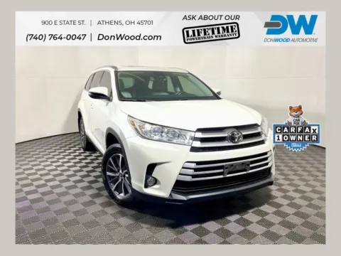 White 2019 Toyota Highlander XLE for sale in Athens, OH