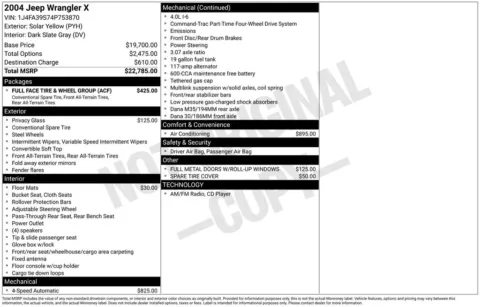 Another view of 2004 Jeep Wrangler X for sale in Athens, OH at Don Wood Toyota