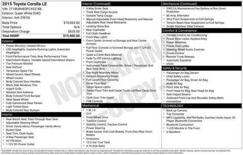 Another view of 2015 Toyota Corolla L for sale in Athens, OH at Don Wood Toyota